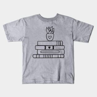 books and flower vase Kids T-Shirt